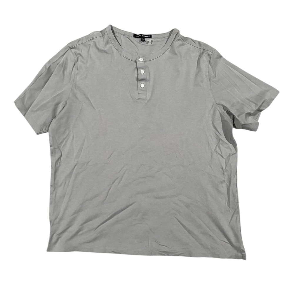 Robert Barakett Men's Gray Henley Shirt 100% Pima‎ Cotton